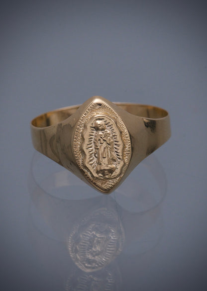 Anillo virgen de guadalupe 1.4gr / Talla 6 3/4 / Oro Amarillo Nac *