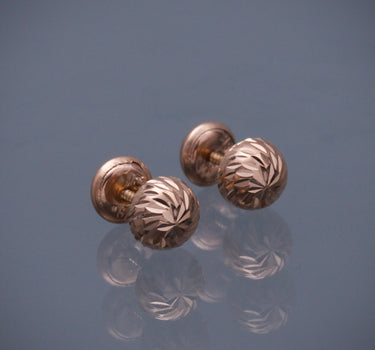 Topos media bola diamantado 6mm 0.7gr / Oro Rosado Nac B