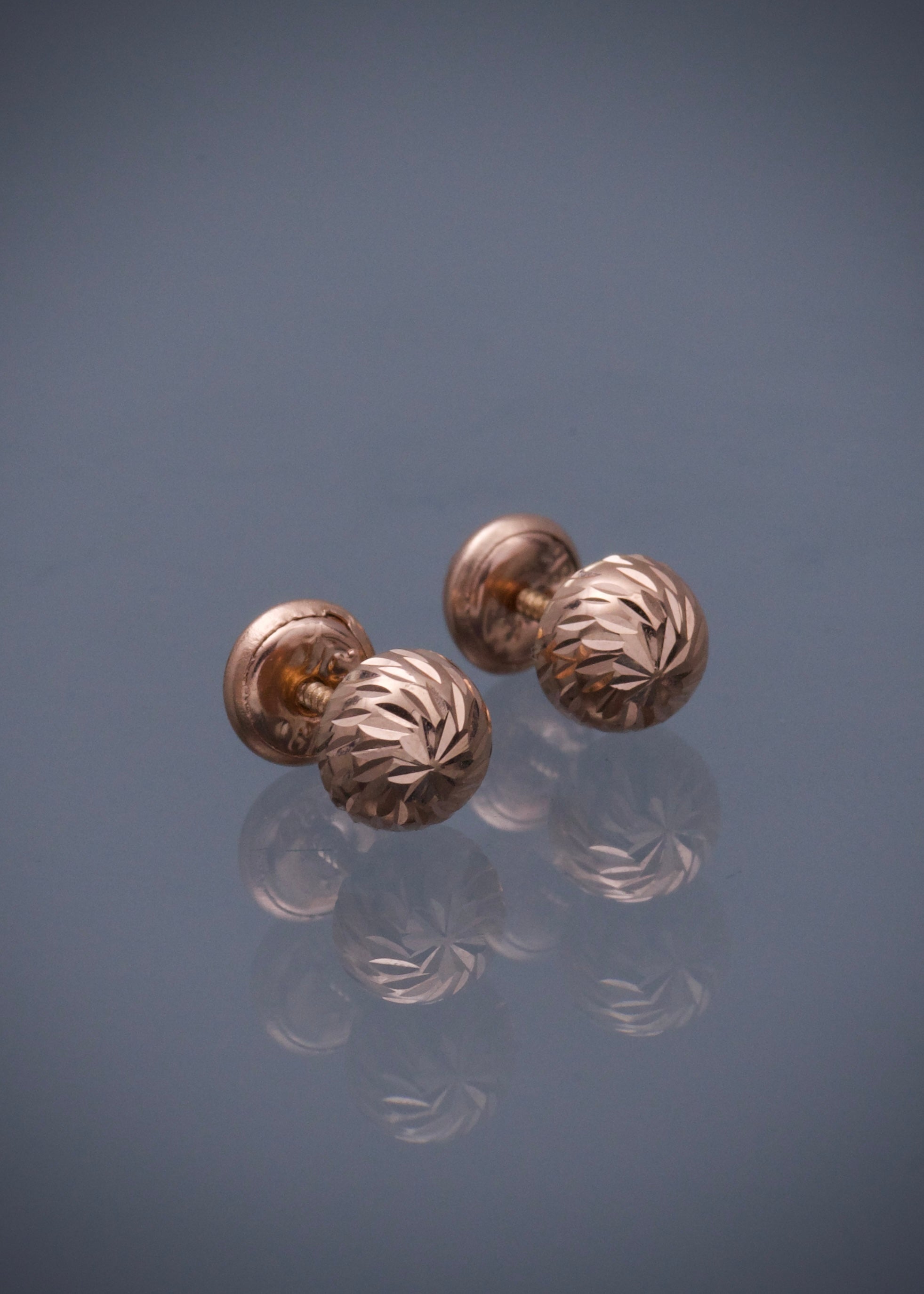 Topos Media Bola Diamantados 6mm 0.64gr / Oro Rosado Nac M