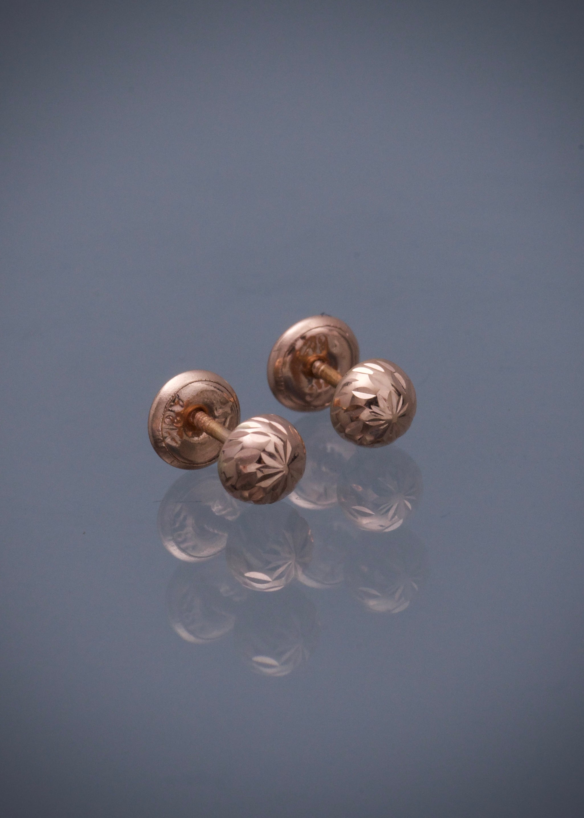 Topos media bola diamantado 5mm 0.6gr / Oro Rosado Nac B