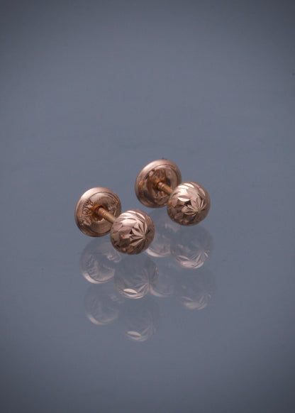 Topos media bola diamantado 5mm 0.6gr / Oro Rosado Nac B