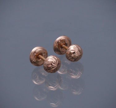 Topos media bola diamantado 5mm 0.6gr / Oro Rosado Nac B
