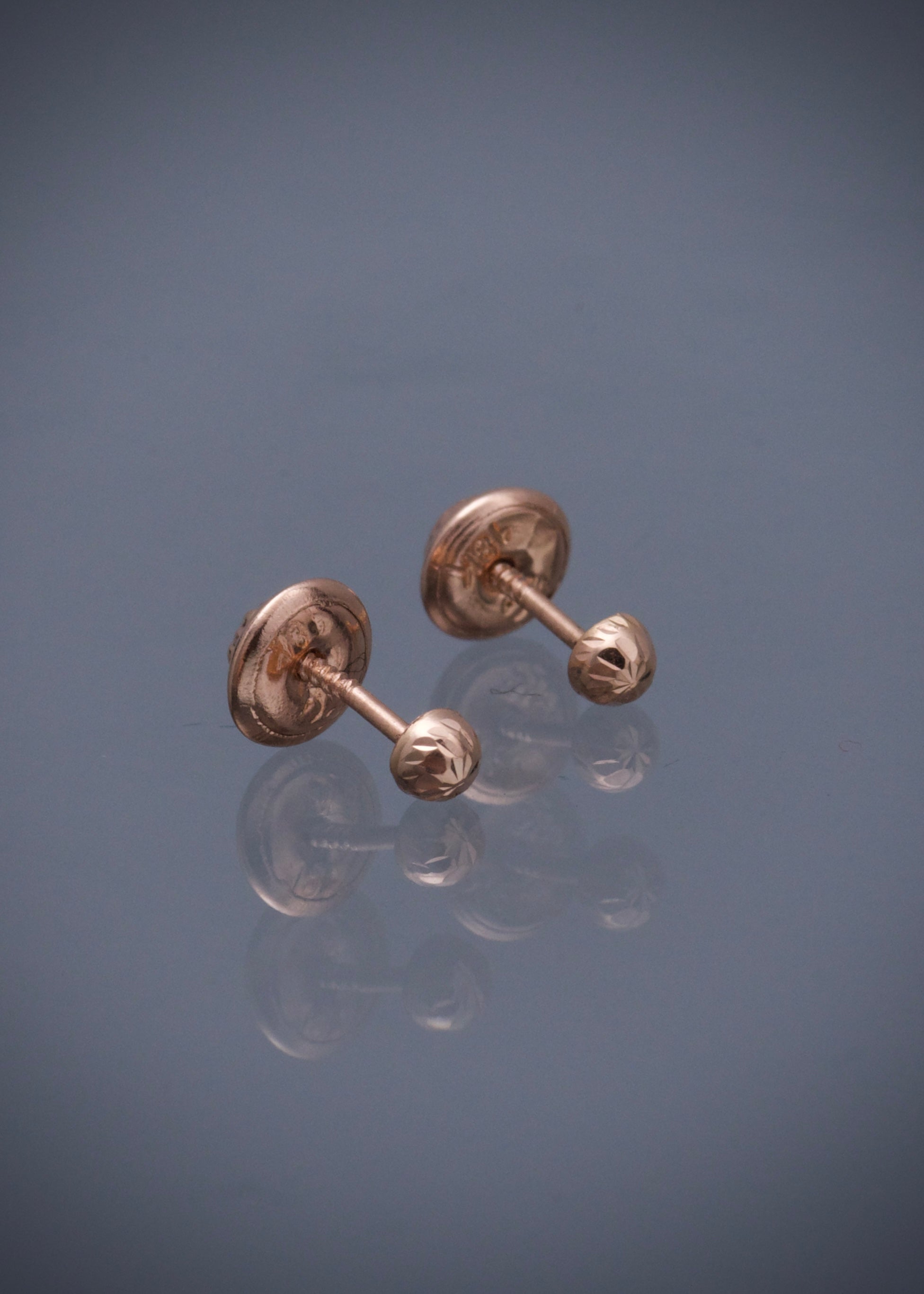Topos media bola diamantado 3mm 0.4gr / Oro Rosado Nac P