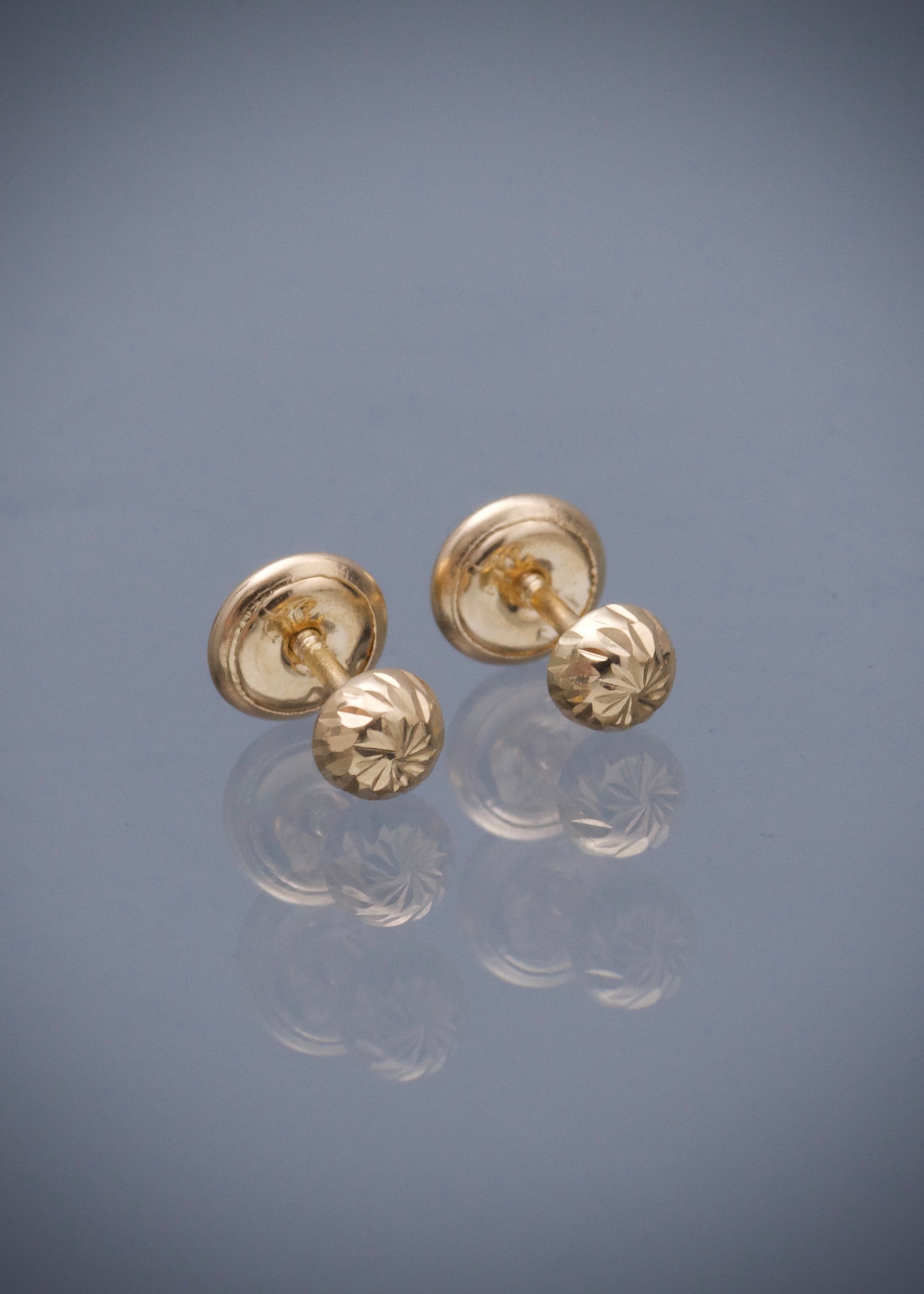 Topos media bola diamantado 5mm 0.65gr / Oro Amarillo Nac B