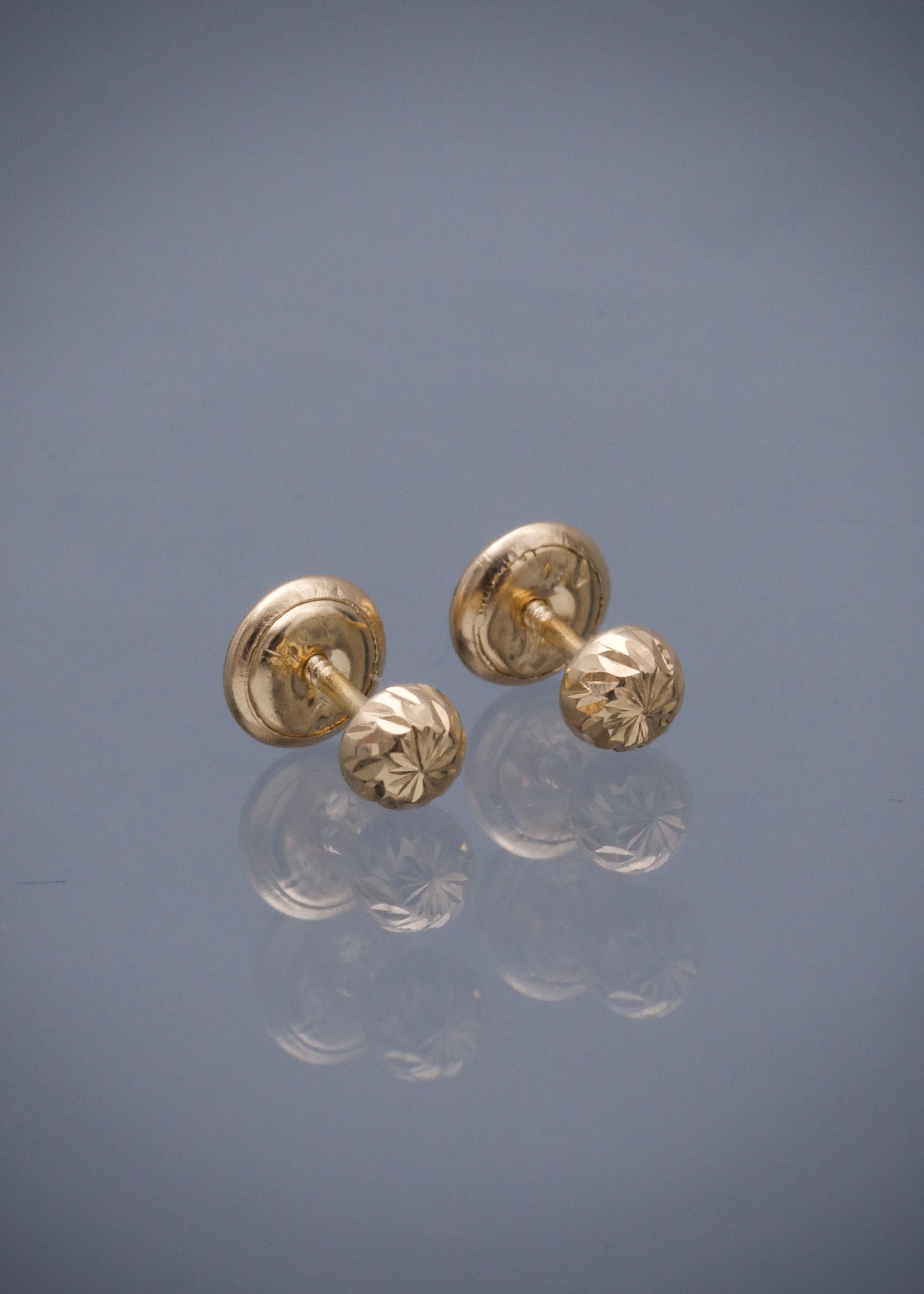 Topos media bola diamantado 4mm 0.55gr / Oro Amarillo Nac P