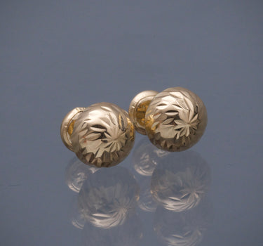 Topos media bola diamantados 10mm 1.1gr / Oro Amarillo Nac M