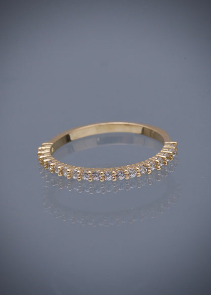 Anillo con swarovski blanco 1.55gr / TALLA 6 1/4 / Oro Amarillo Nac M