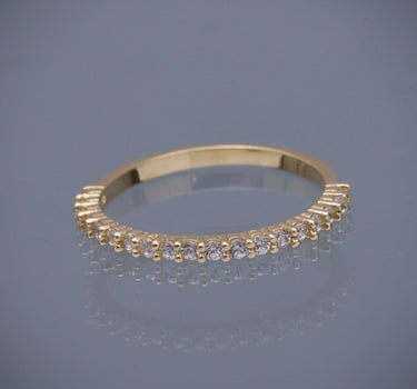 Anillo con swarovski blanco 1.5gr / TALLA 6 1/2 / Oro Amarillo Nac P