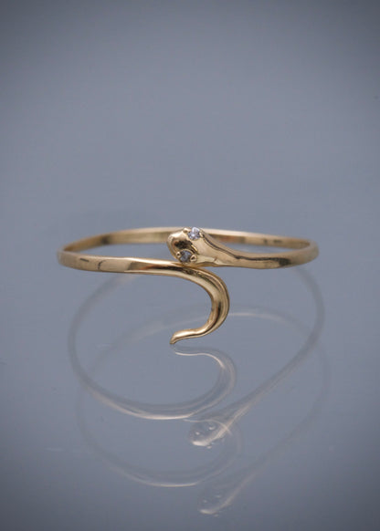 Anillo serpiente con swarovski blanco 0.9gr / TALLA 8 1/4 / Oro Amarillo Nac*