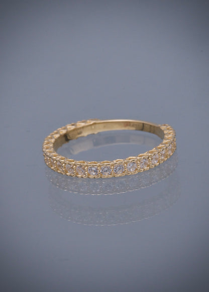 Anillo corazones con swarovski blanco 2gr / Talla : 6 1/2 / Oro Amarillo Nac B