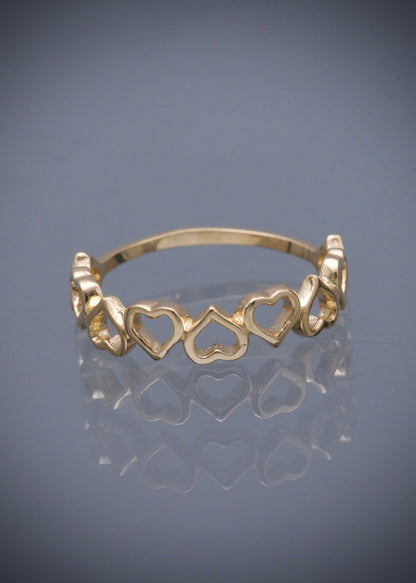 Anillo corazones 1.65gr / Talla: 4 3/4 / Oro Amarillo Nac B
