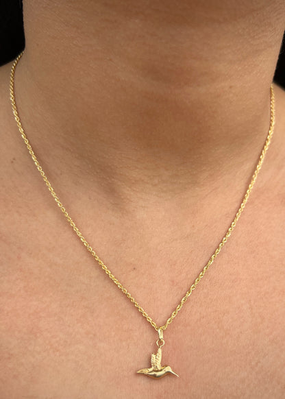 Dije colibri 0.4gr / Largo  1.7cm / Oro Amarillo Nac P