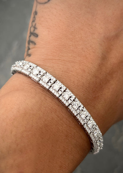 Pulso tenis especial con 510 pts de moissanita 14.8gr / Largo 17cm / Plata (Joya) M
