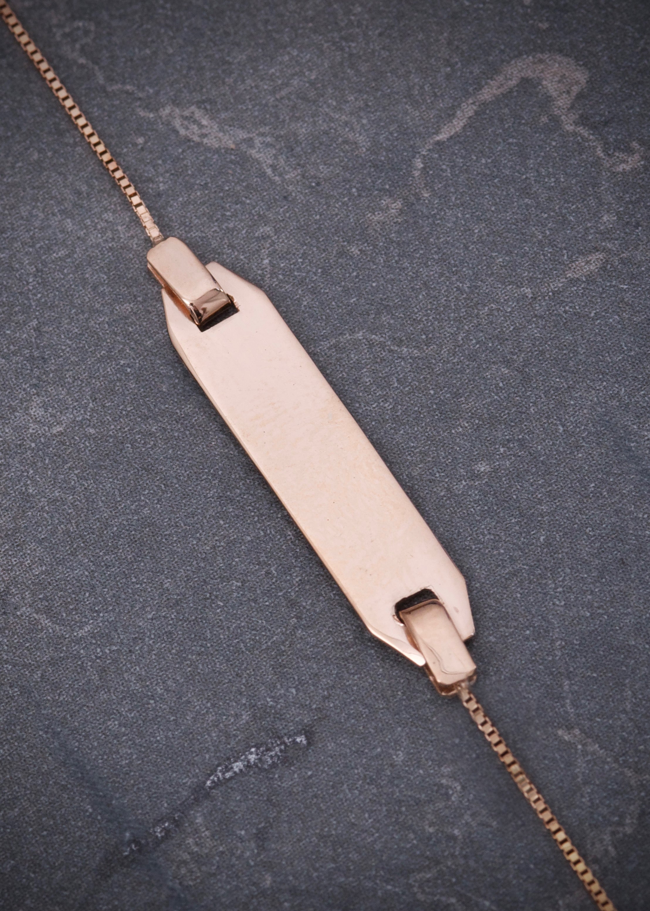 Pulso bebé placa lisa 1gr / Largo 10.5 cm / Oro Rosado italy cte B