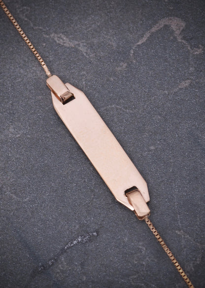 Pulso bebé placa lisa 1gr / Largo 10.5 cm / Oro Rosado italy cte B