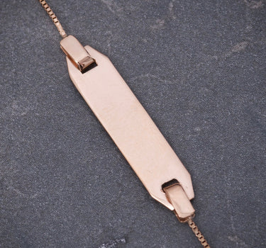 Pulso bebé placa lisa 1.2gr / Largo 12cm / Oro Rosado italy cte P