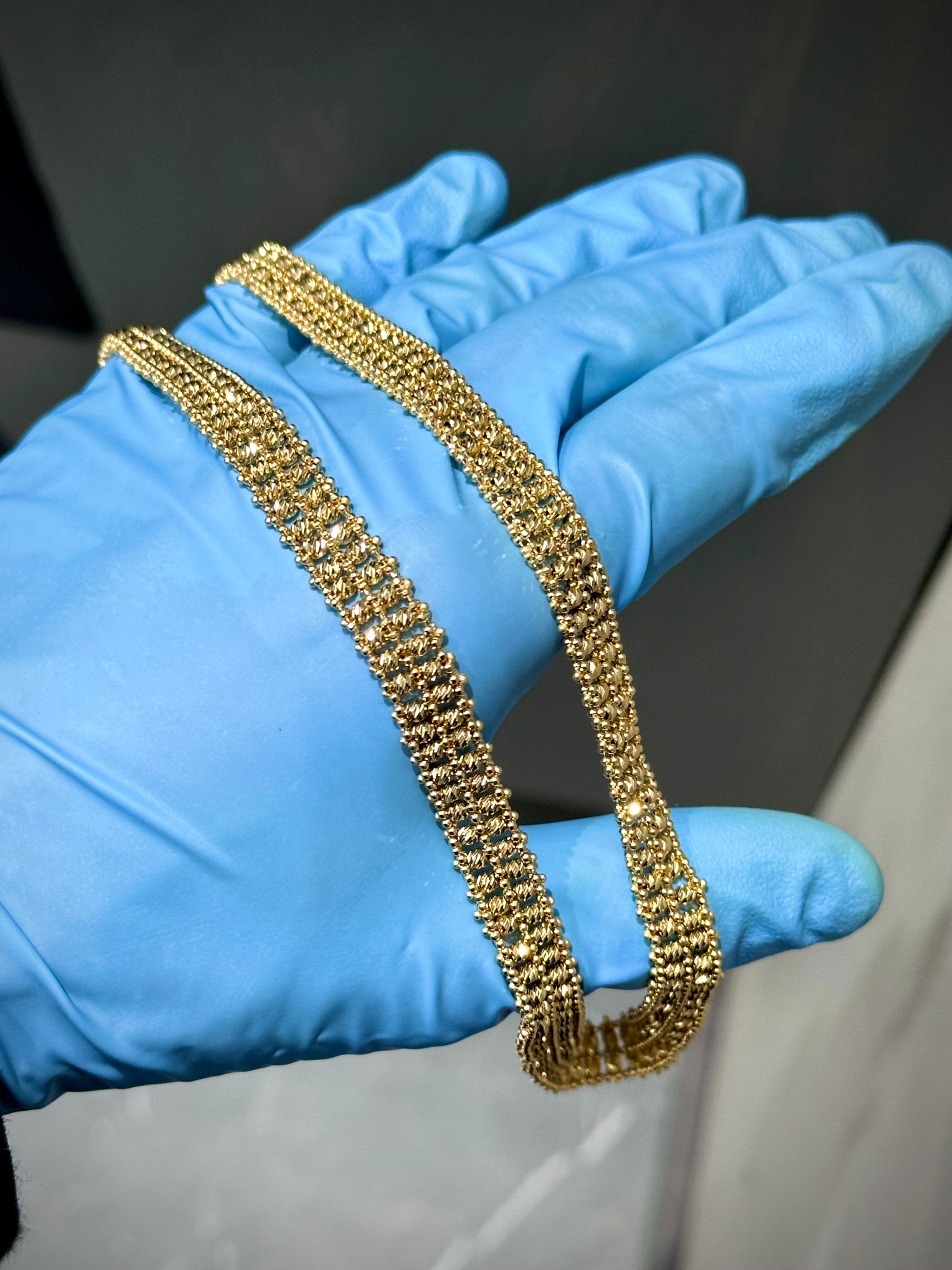 Cadena italiana diamantada- 36.5gr / Largo 45cm / Oro Amarillo italy +4 P