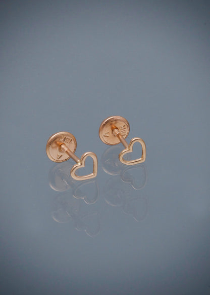 Topos silueta de corazon 0.5gr / Largo 0,5cm / Oro Rosado Nac P