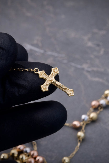 Rosario virgen de la milagrosa diamantado 8.8gr / Largo 65cm / Tres Oros italy +2 P