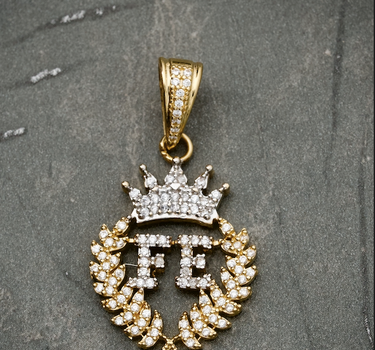Dije Medalla De Fe Con Swarovski Blanco 5gr / Largo 3.5cm / Oro Amarillo Nac P