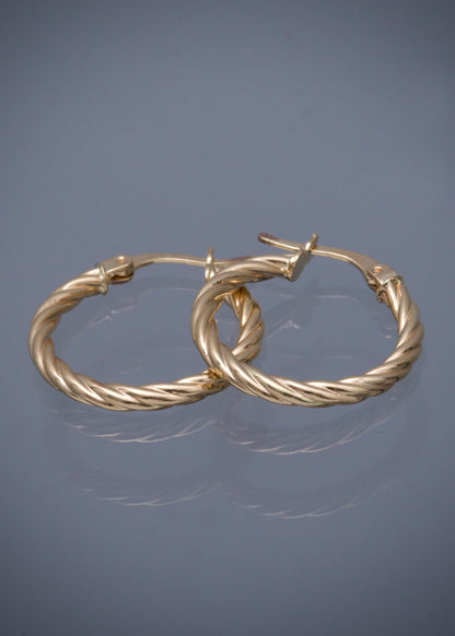 Candongas Entorchadas 2.05gr / Largo 2.7cm / Oro Amarillo Nac M