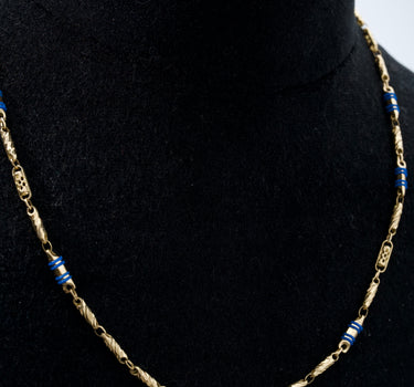 Cadena rustica con neoprenos azules 17.1gr / 55cm / Oro Amarillo Nac B