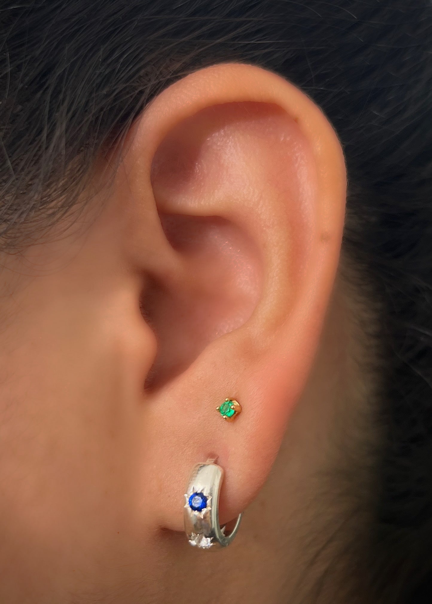 Candongas stars diamonds 4.4gr / Largo 1.3cm / Plata M