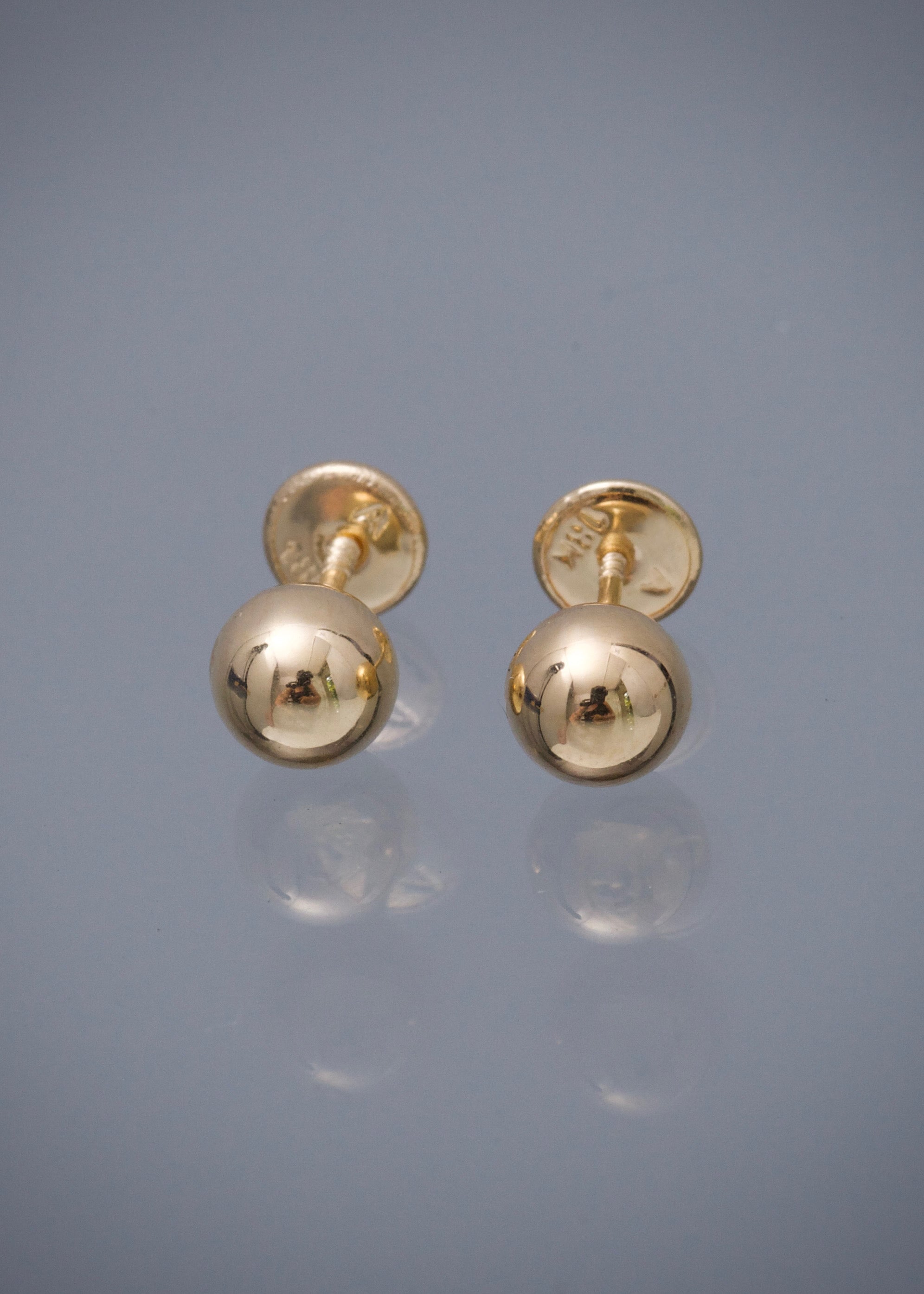 Topos bola lisa 6mm 0.65gr / Largo 0.6cm / Oro Amarillo Nac P