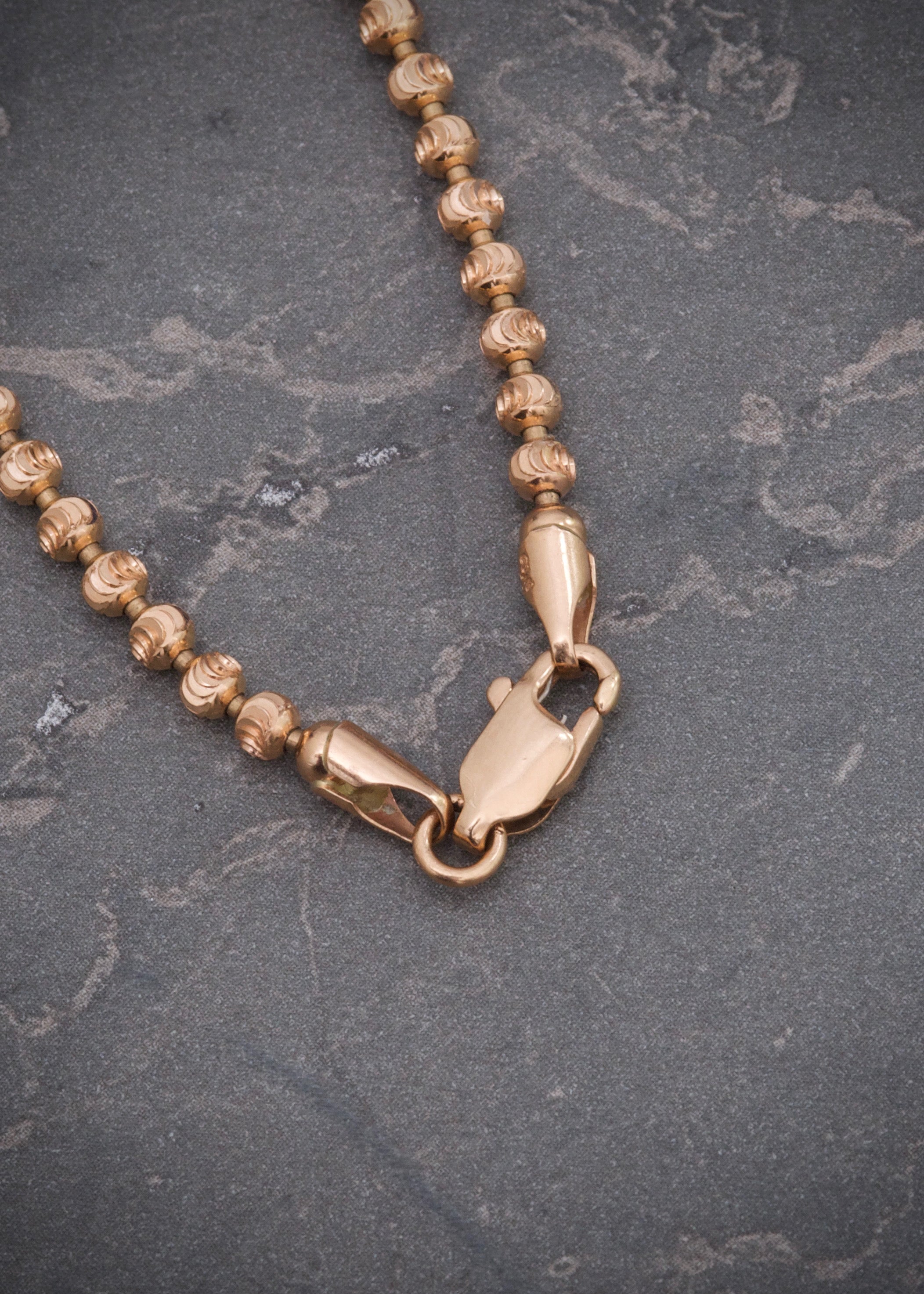 Cadena militar diamantada luna 3mm 19.55gr / Largo 60cm / Oro Rosado italy +3 M