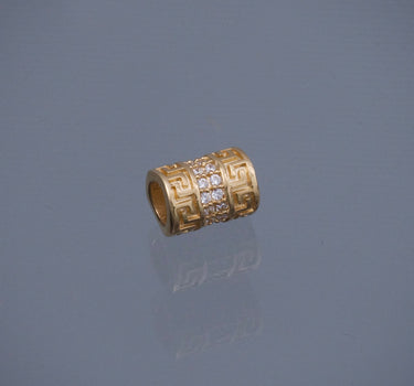 Herraje tubo con swarovski blanco 1.4gr / Largo 0.7cm / Oro Amarillo Nac B