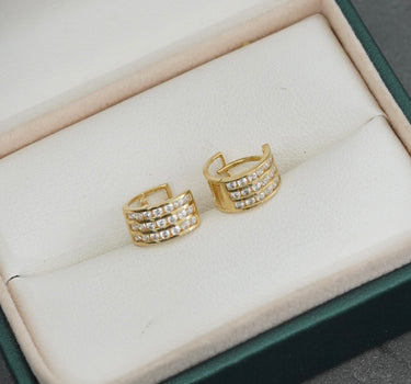 Candongas con swarovski blanco 1.9gr / Largo 1cm / Oro Amarillo italy +3 P
