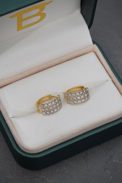 Candongas con swarovski blancoo 3.3gr / Largo 1.4cm / Oro Amarillo italy +3 P