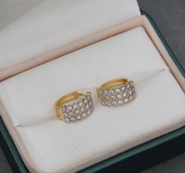 Candongas con swarovski blancoo 3.3gr / Largo 1.4cm / Oro Amarillo italy +3 P