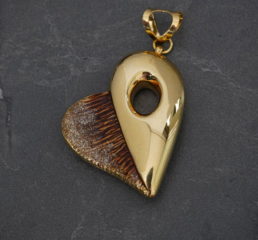 Dije Corazon Rustico 5.9gr / Largo 5.2cm / Oro Amarillo italy +4 M