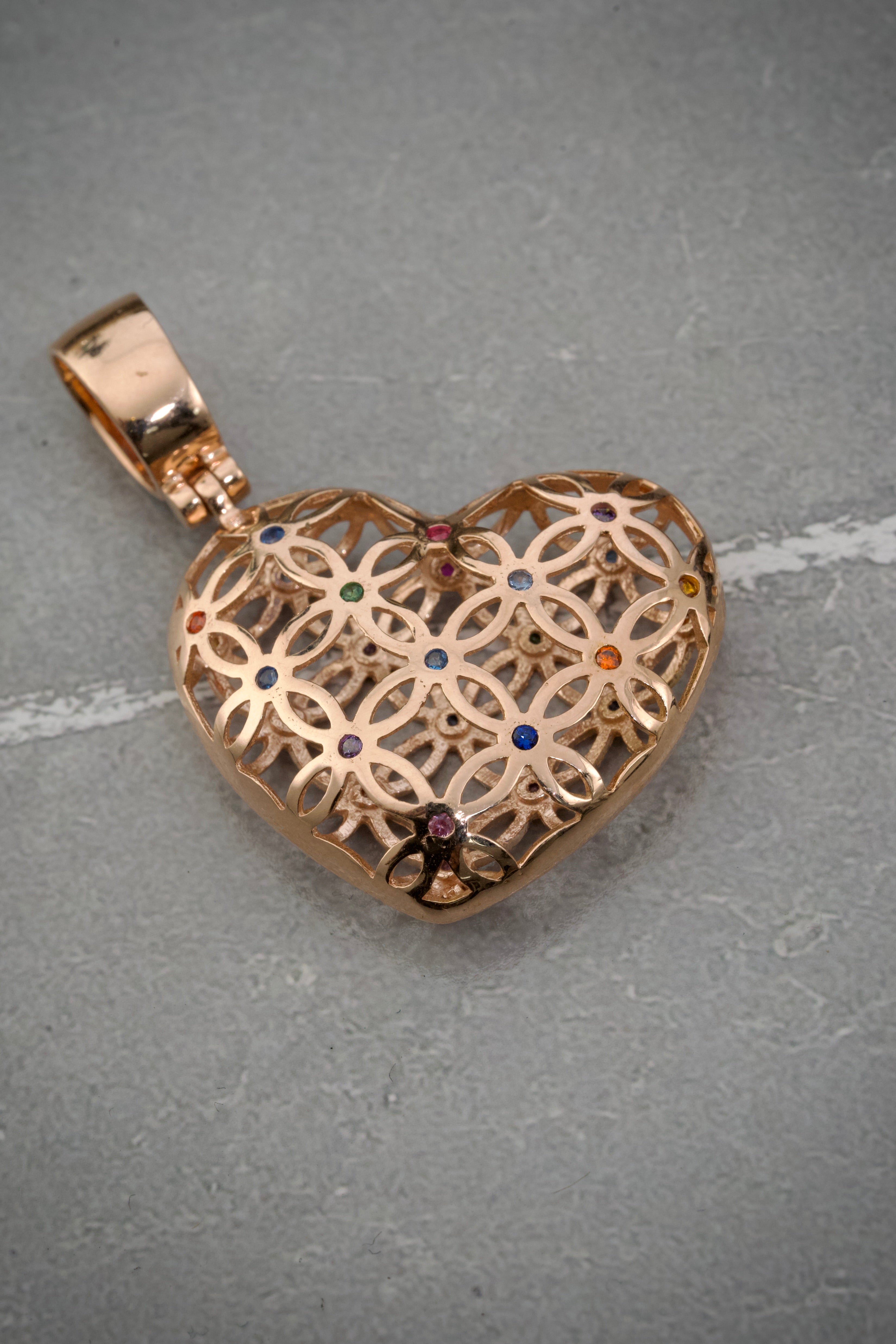 Dije de corazon 6.2gr / 3.7cm / Oro Rosado Nac B