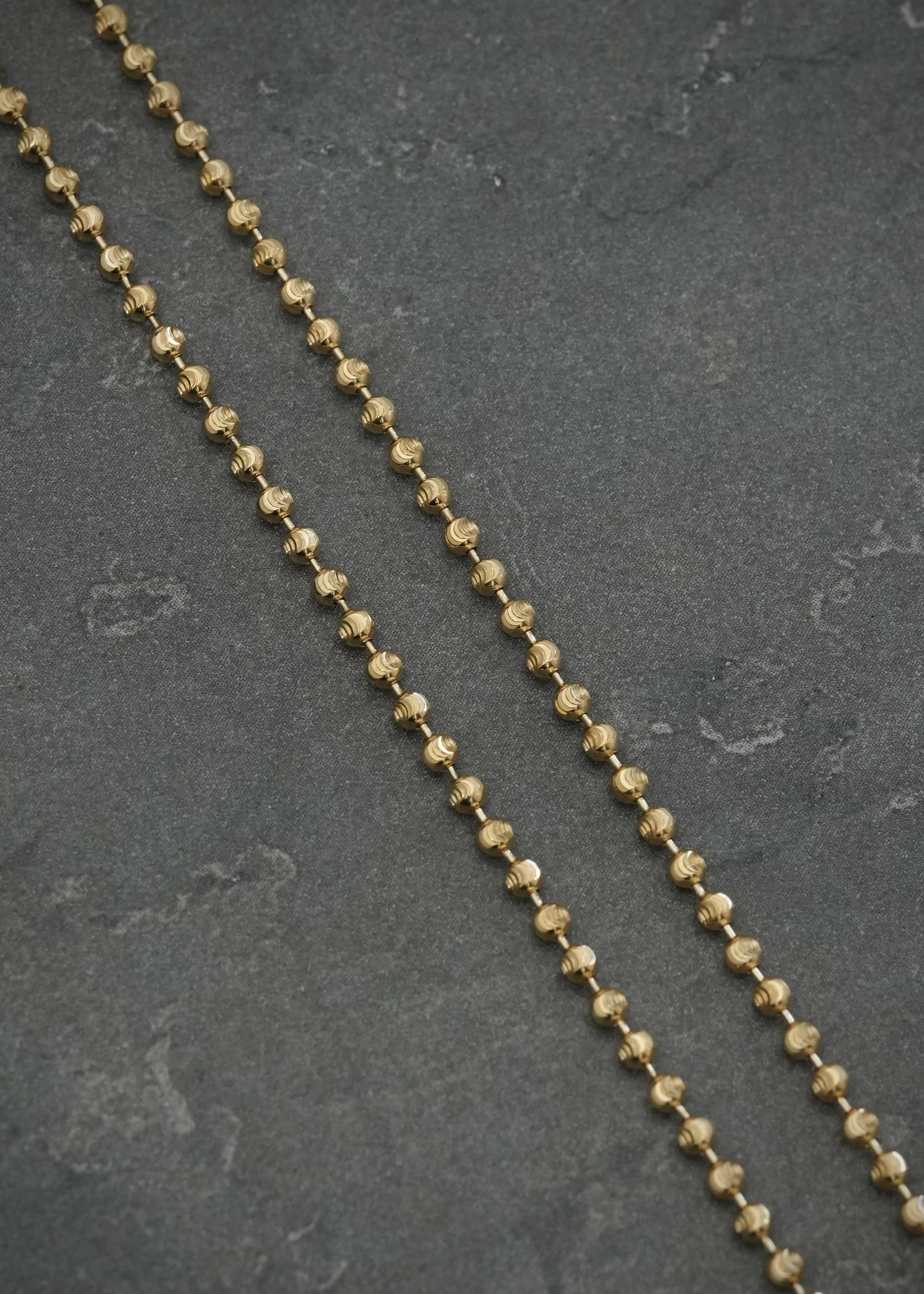 Cadena Militar Diamantada 8.3gr / 60cm / Ancho 2.0mm — Oro Amarillo