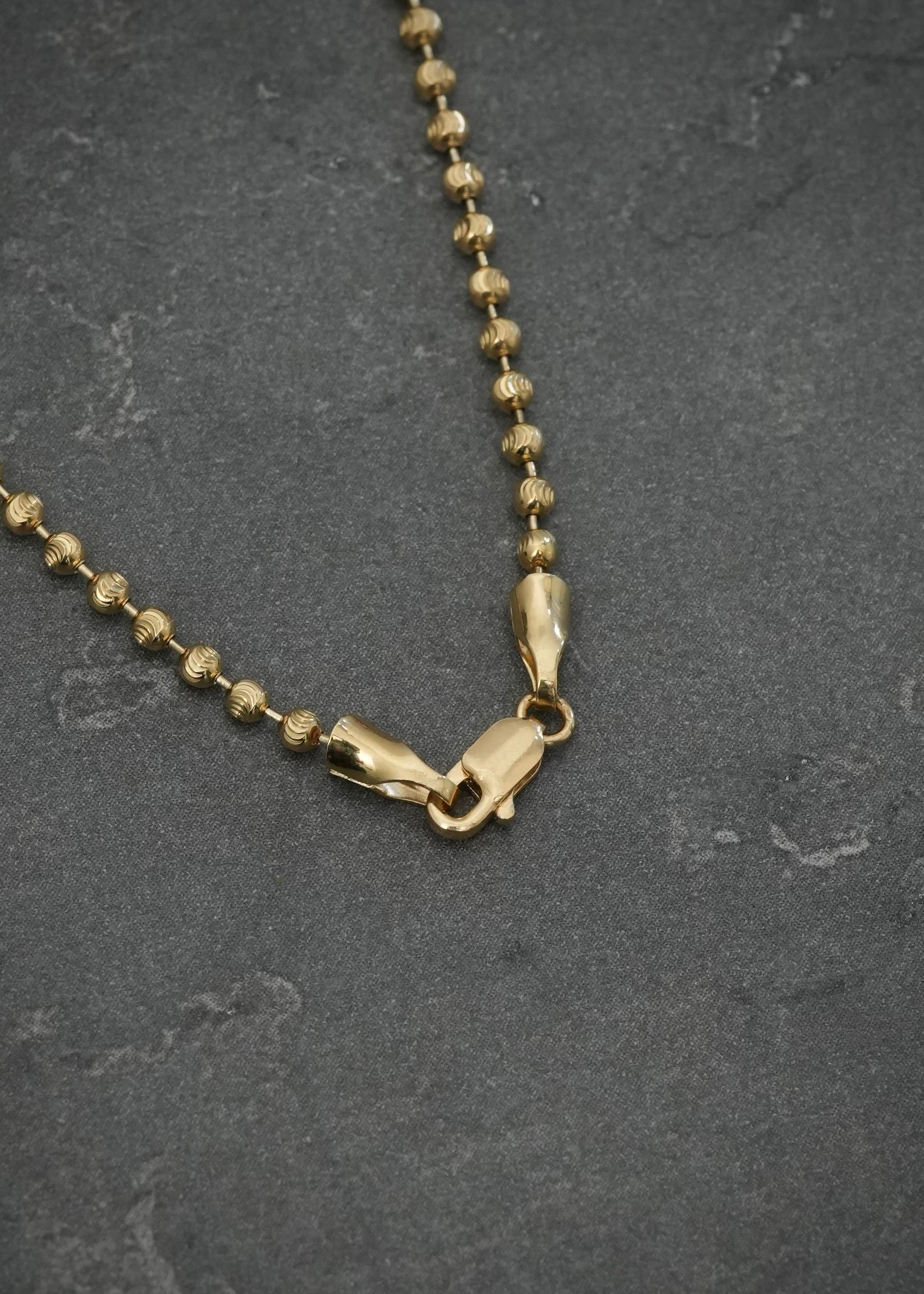 Cadena Militar Diamantada 8.3gr / 60cm / Ancho 2.0mm — Oro Amarillo