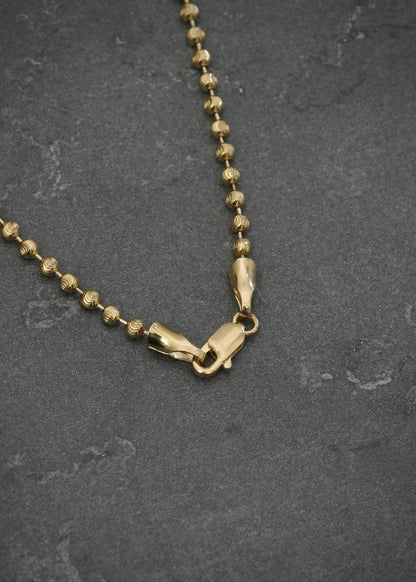 Cadena Militar Diamantada 8.3gr / 60cm / Ancho 2.0mm — Oro Amarillo