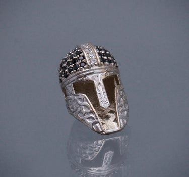 Herraje gladiador con swarovski negro y blanco 3.15gr / Largo 0.9cm / Oro Blanco Nac B