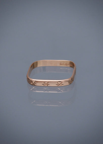 Anillo cuadrado 1.55gr / TALLA 6 1/2 / Oro Rosado italy cte P