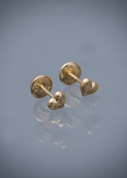 Topos corazon diamantado 0.5gr / Largo 0.42cm / Oro Amarillo Nac B