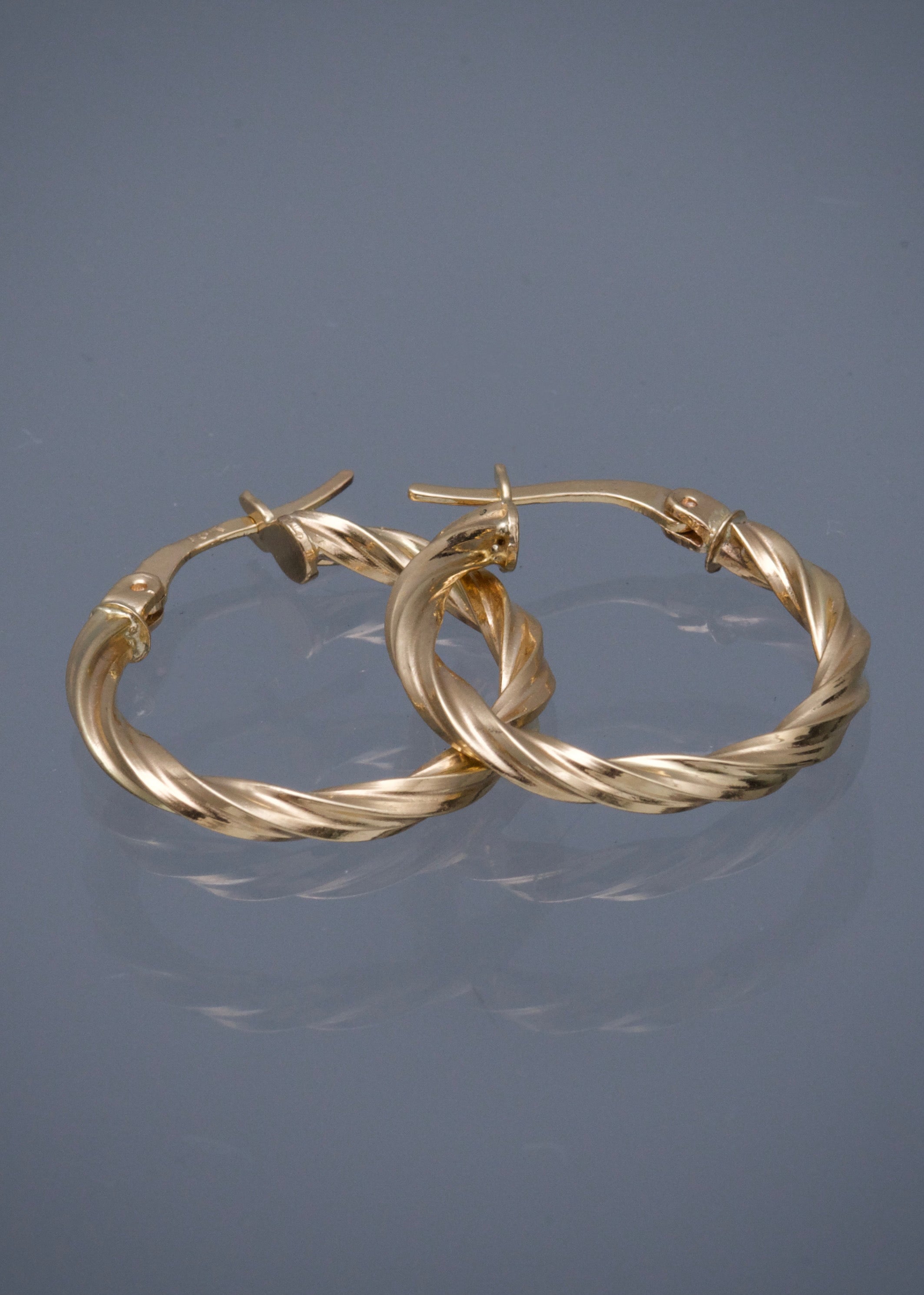 Candongas entorchadas 1.9gr / Largo 2.6cm / Oro Amarillo Nac P