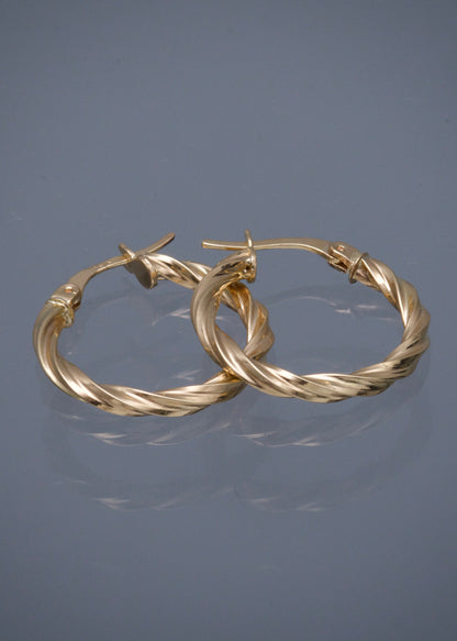 Candongas entorchadas 1.9gr / Largo 2.6cm / Oro Amarillo Nac P