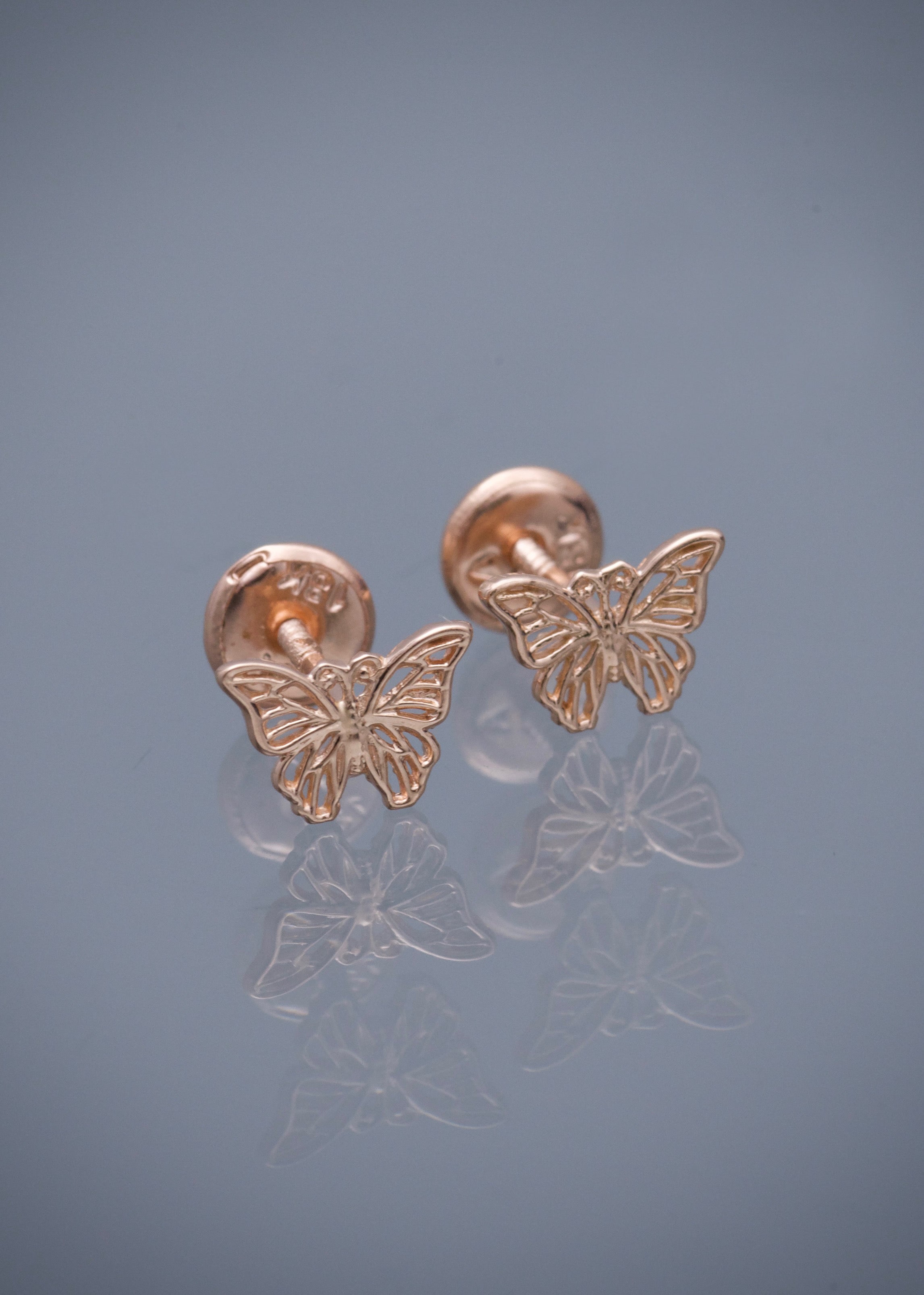 Topos mariposa 0.75gr / Largo 0.57cm / Oro Rosado Nac M