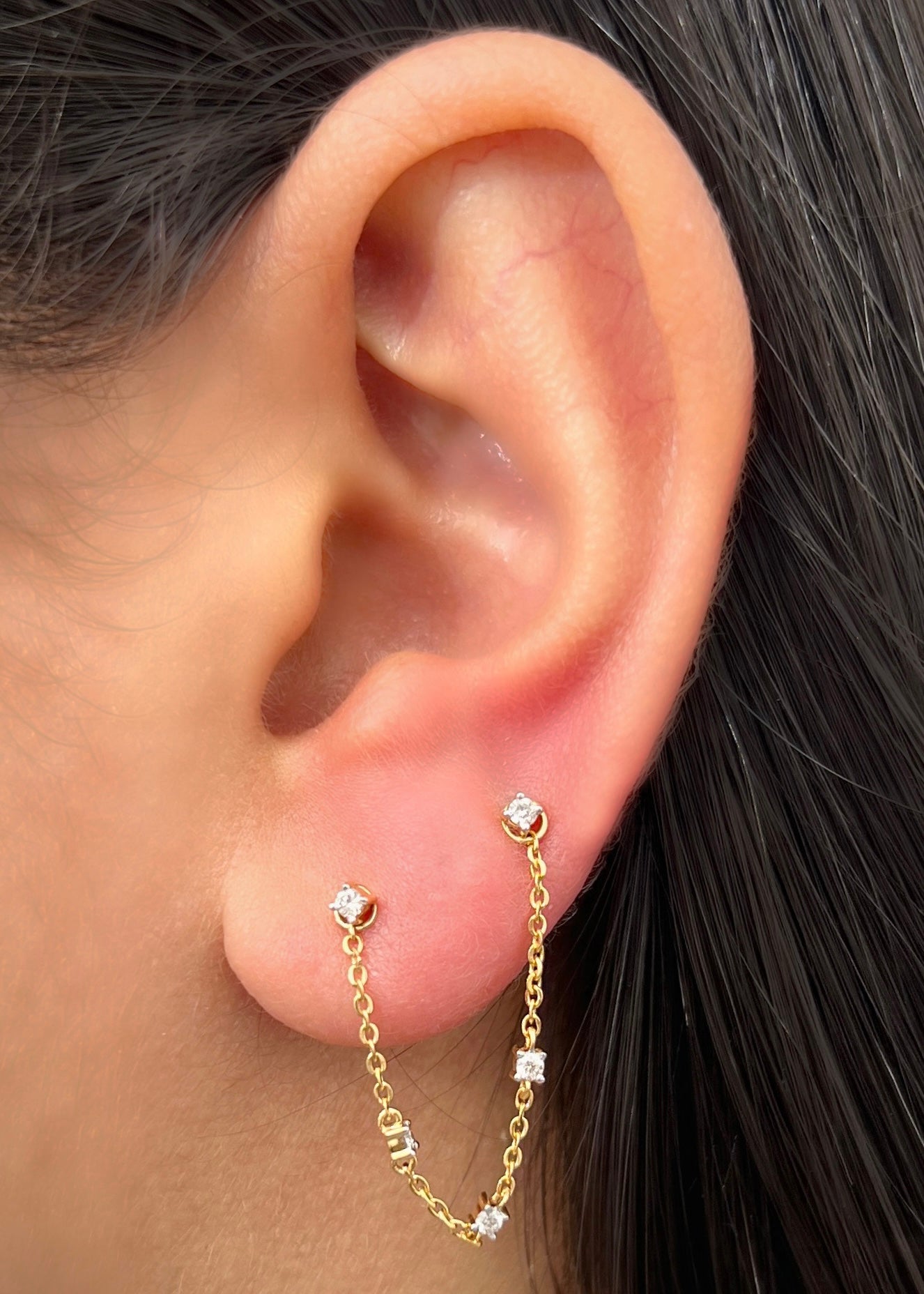 Topos con 24pts de diamantes 1.3gr / Largo 5,5cm / Oro Amarillo (Joya) B