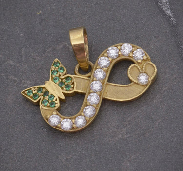 Dije de infinito con moissanitas blancas 0.38qts (38pts) 3.1gr / Oro Amarillo (Joya) P