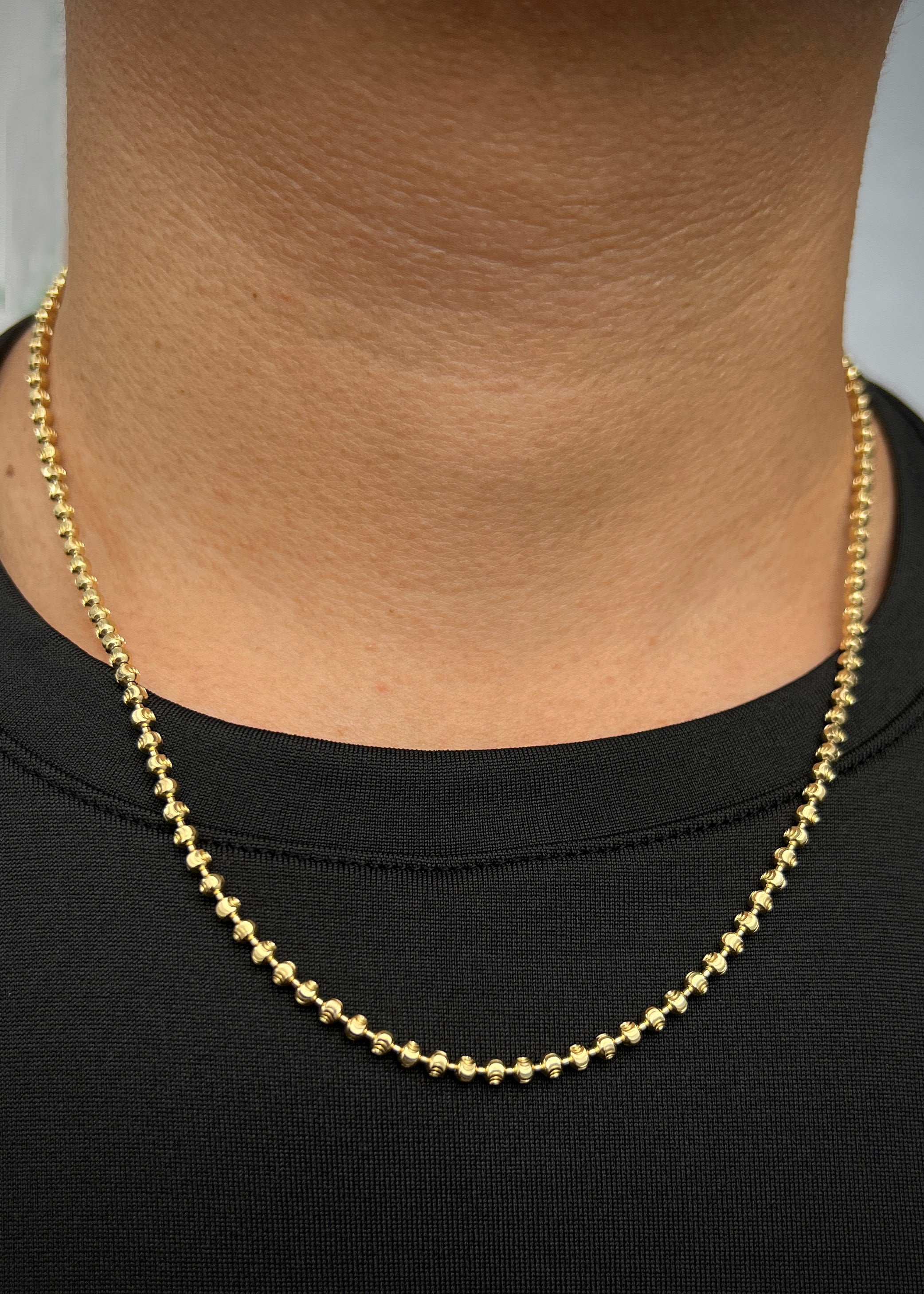 Cadena Militar Diamantada Luna 14.6gr / 50cm / 3mm — Oro Amarillo