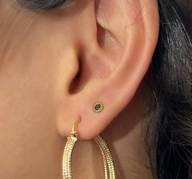 Candongas diamantadas 2.4gr / Largo 3.5cm / Tres Oros Nac*