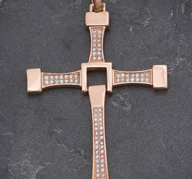 Dije de cruz articulada 6.4gr / Largo 6cm / Oro Rosado Nac M