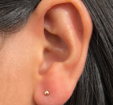 Topos media bola diamantado 3mm 0.4gr / Oro Rosado Nac M